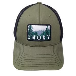 Park Hats Trucker Hat Green Black Smoky Forest Patch Snapback Adjustable OS
